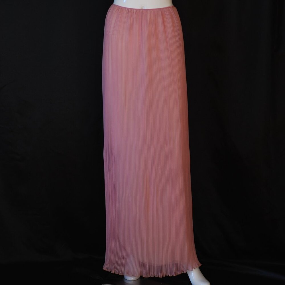 Mary McFadden 1970's Grecian Style Pink Maxi Skirt - USA